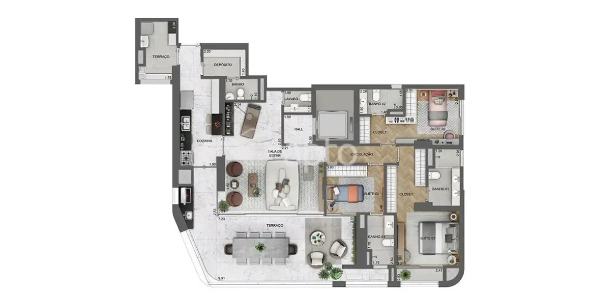 Apartamento à venda com 162m², 3 quartos com vaga - 52