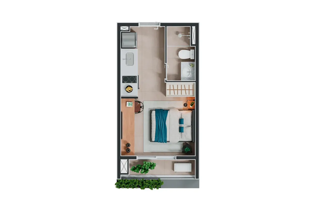 Apartamento à venda com 24m², 1 quarto sem vaga - 1