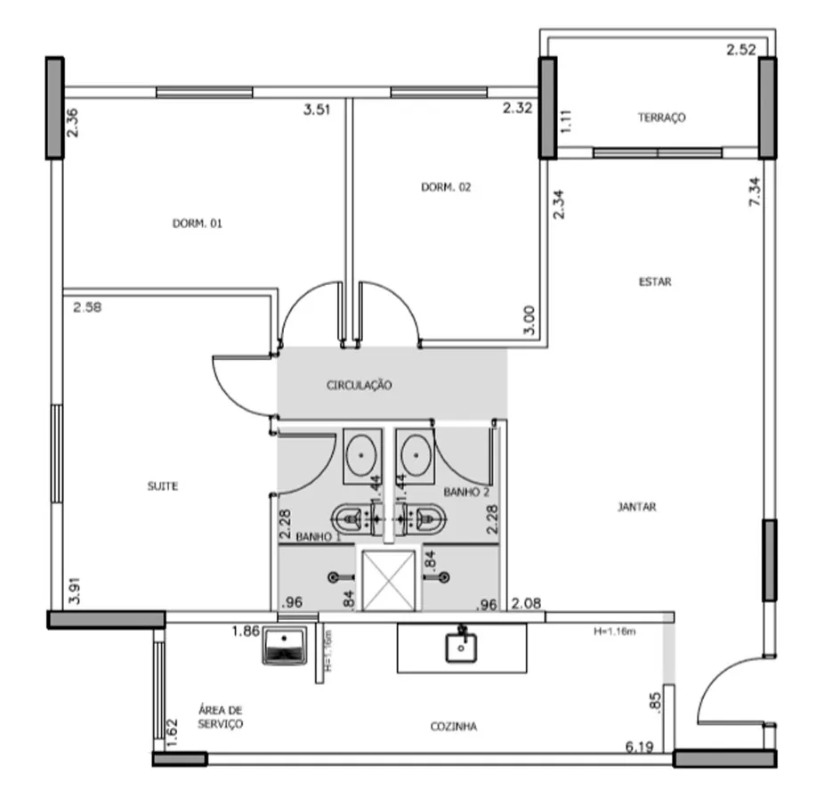 Apartamento à venda com 70m², 3 quartos com vaga - 51