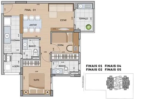 Apartamento à venda com 56m², 2 quartos com vaga - 32