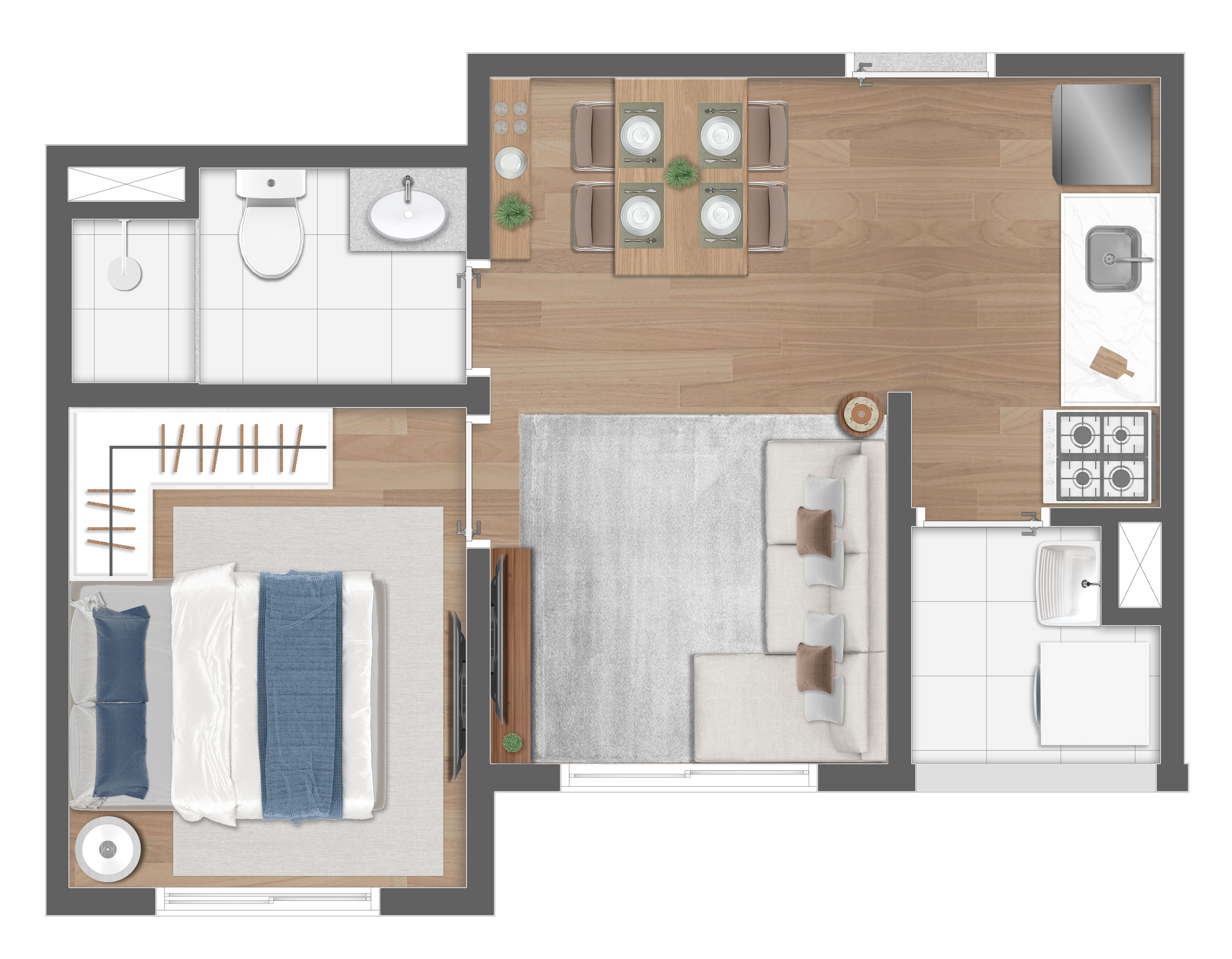Apartamento à venda com 30m², 1 quarto sem vaga - 15