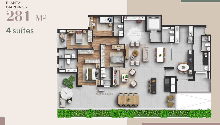 Apartamento à venda com 281m², 4 quartos com vaga - 25