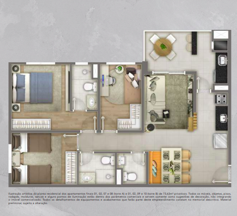 Apartamento à venda com 73m², 3 quartos com vaga - 28