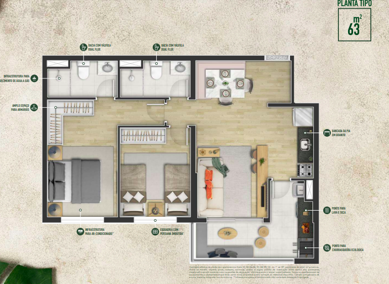 Apartamento à venda com 63m², 2 quartos com vaga - 28