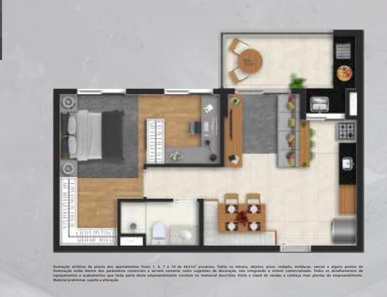 Apartamento à venda com 48m², 1 quarto com vaga - 24