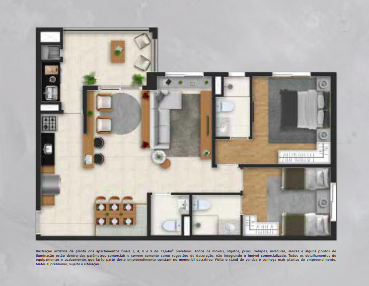 Apartamento à venda com 73m², 3 quartos com vaga - 24