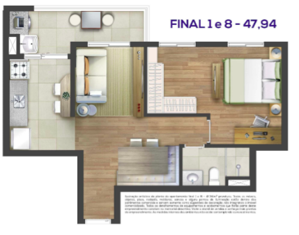 Apartamento à venda com 42m², 1 quarto com vaga - 22