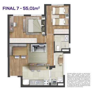 Apartamento à venda com 55m², 2 quartos com vaga - 22