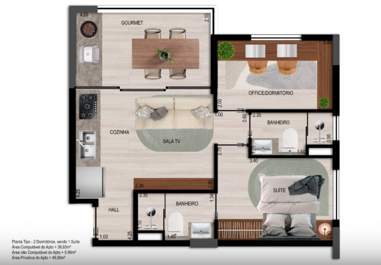 Apartamento à venda com 50m², 2 quartos com vaga - 39