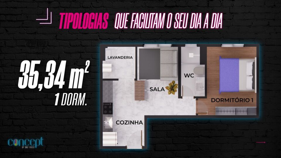 Apartamento à venda com 34m², 1 quarto sem vaga - 9
