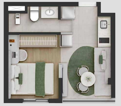 Studio à venda com 24m², 0 quartos sem vaga - 16