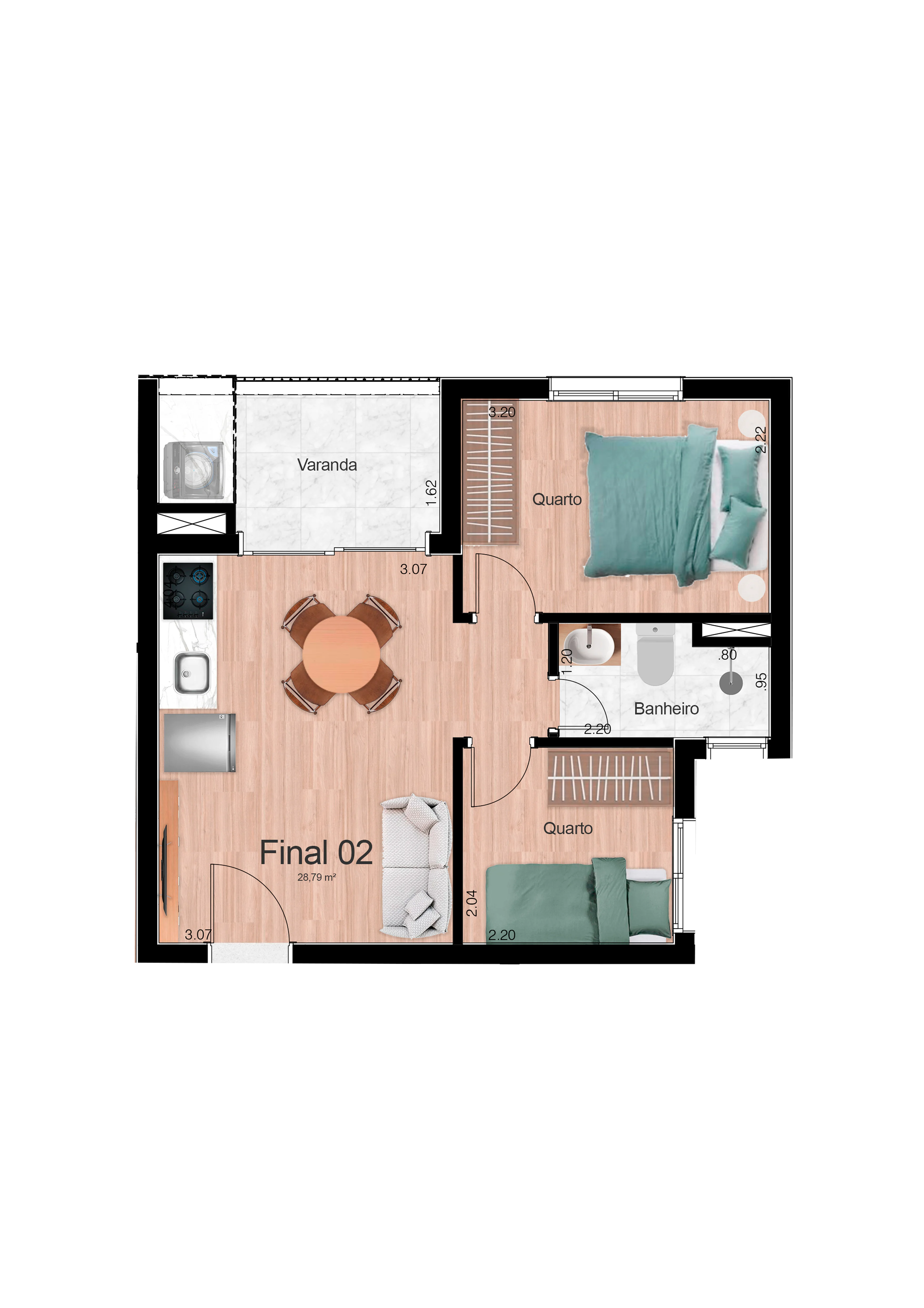 Apartamento à venda com 37m², 2 quartos sem vaga - 17