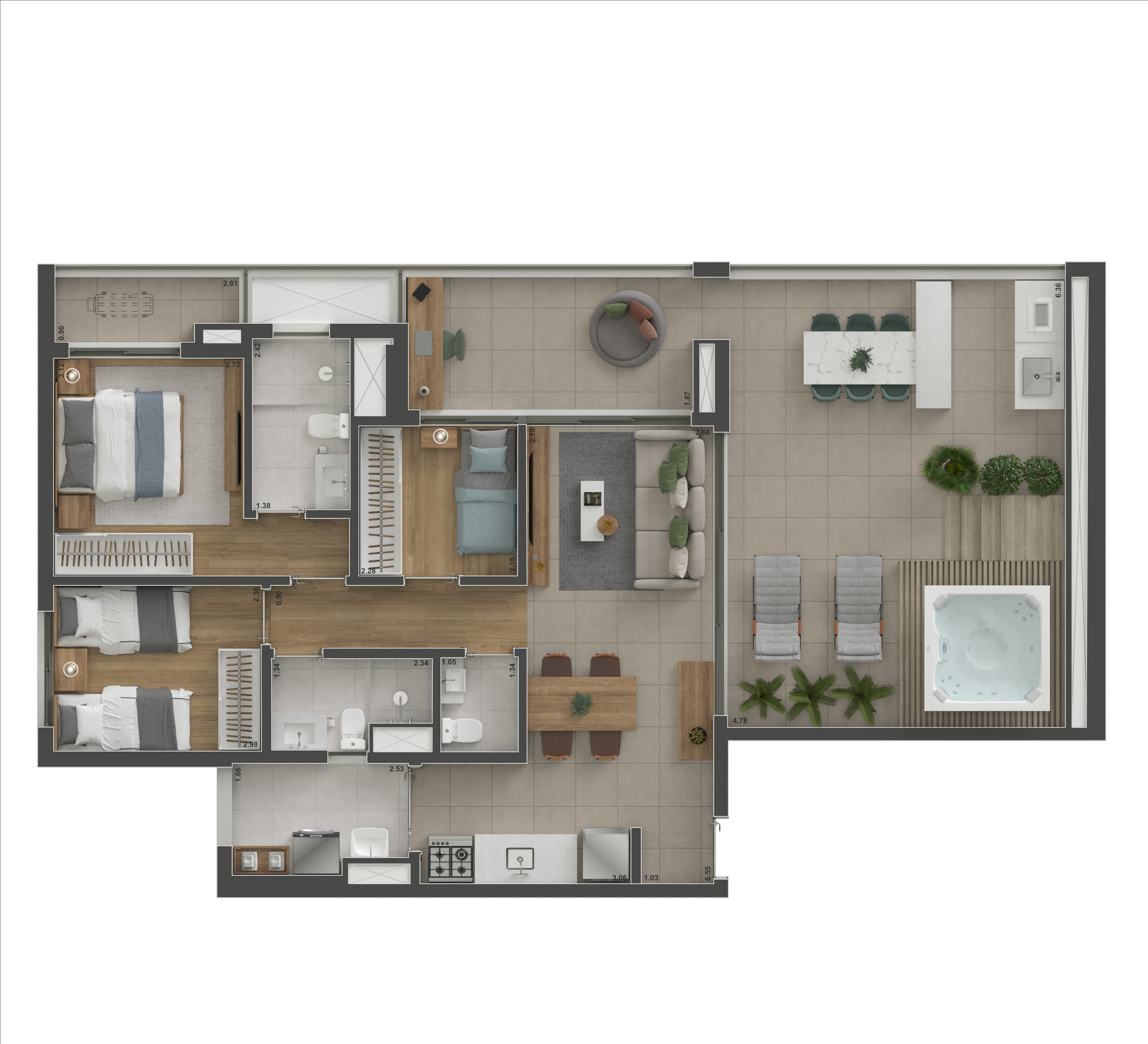 Apartamento à venda com 120m², 3 quartos com vaga - 24