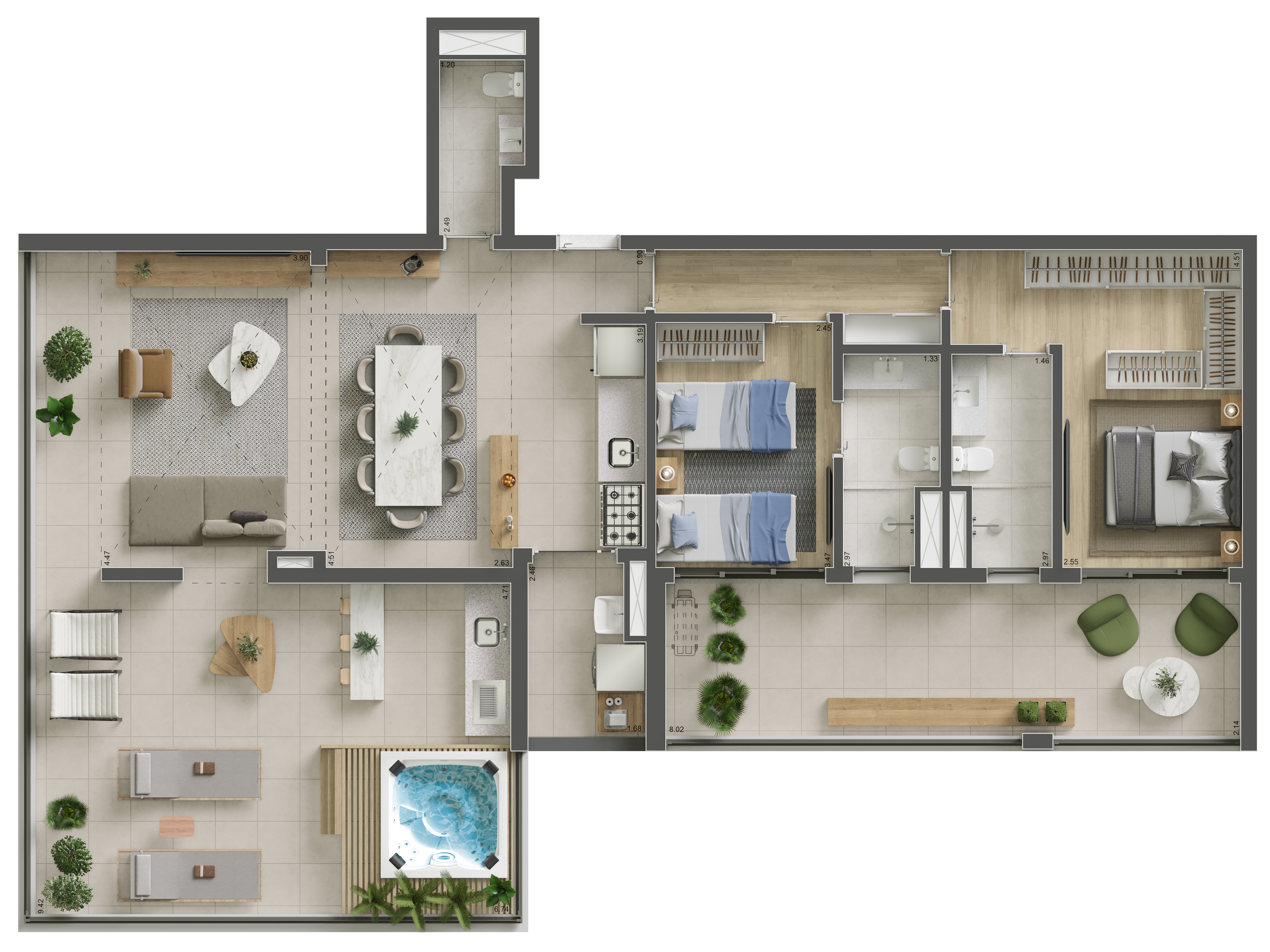 Apartamento à venda com 148m², 2 quartos com vaga - 24