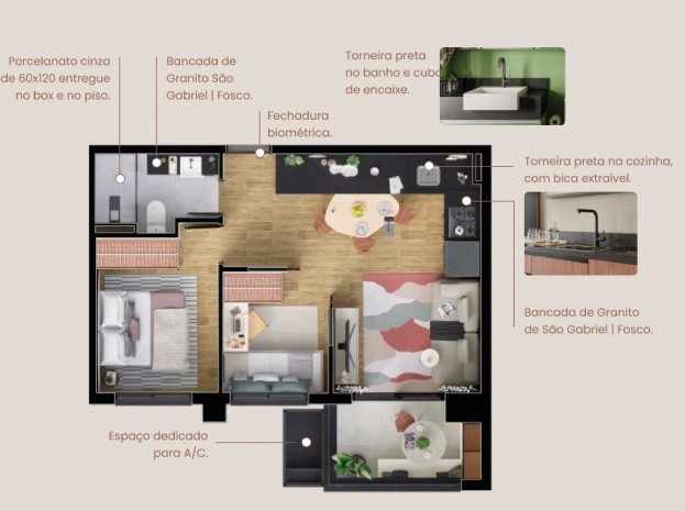 Apartamento à venda com 45m², 2 quartos com vaga - 22
