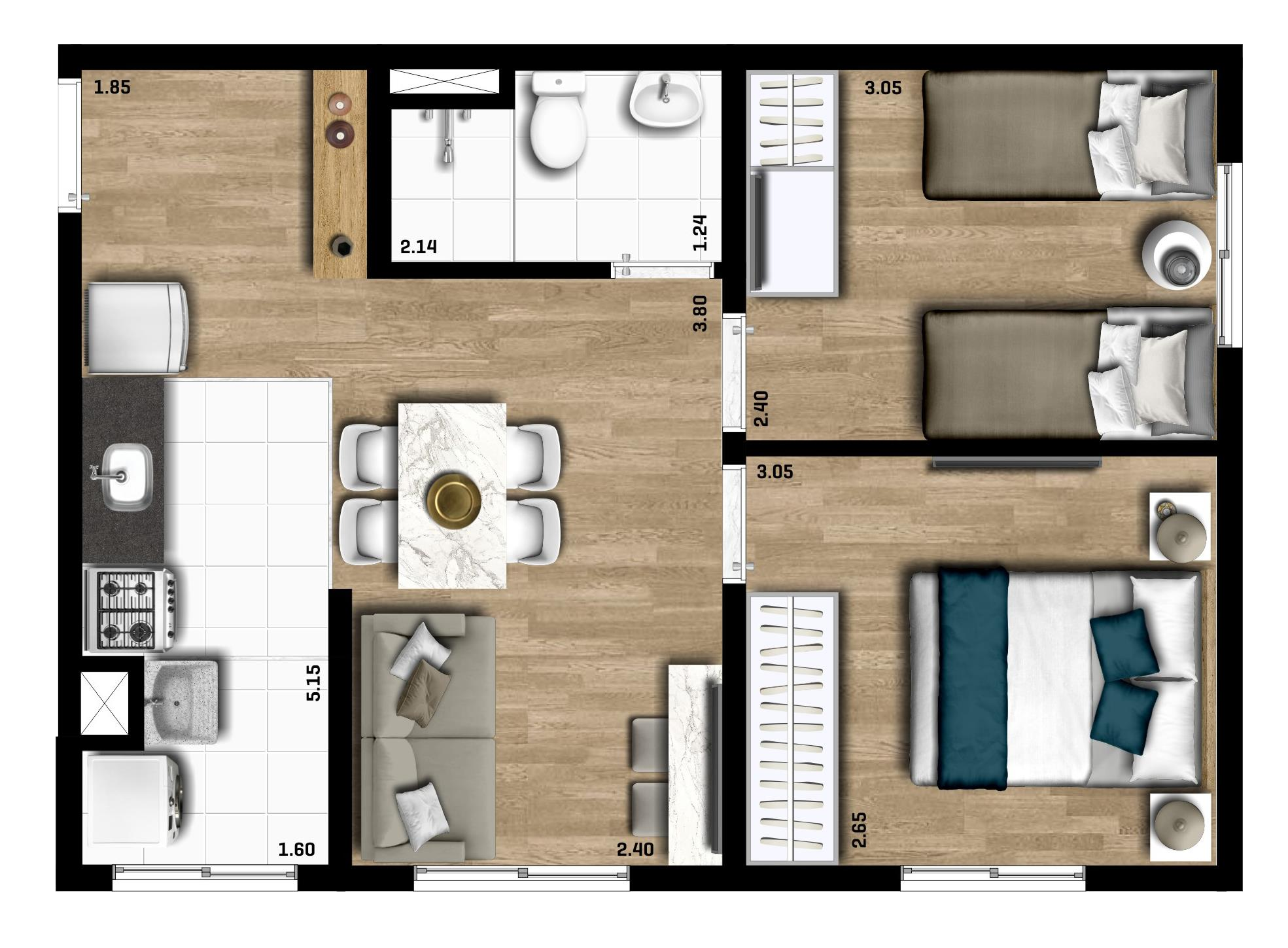 Apartamento à venda com 40m², 2 quartos com vaga - 20