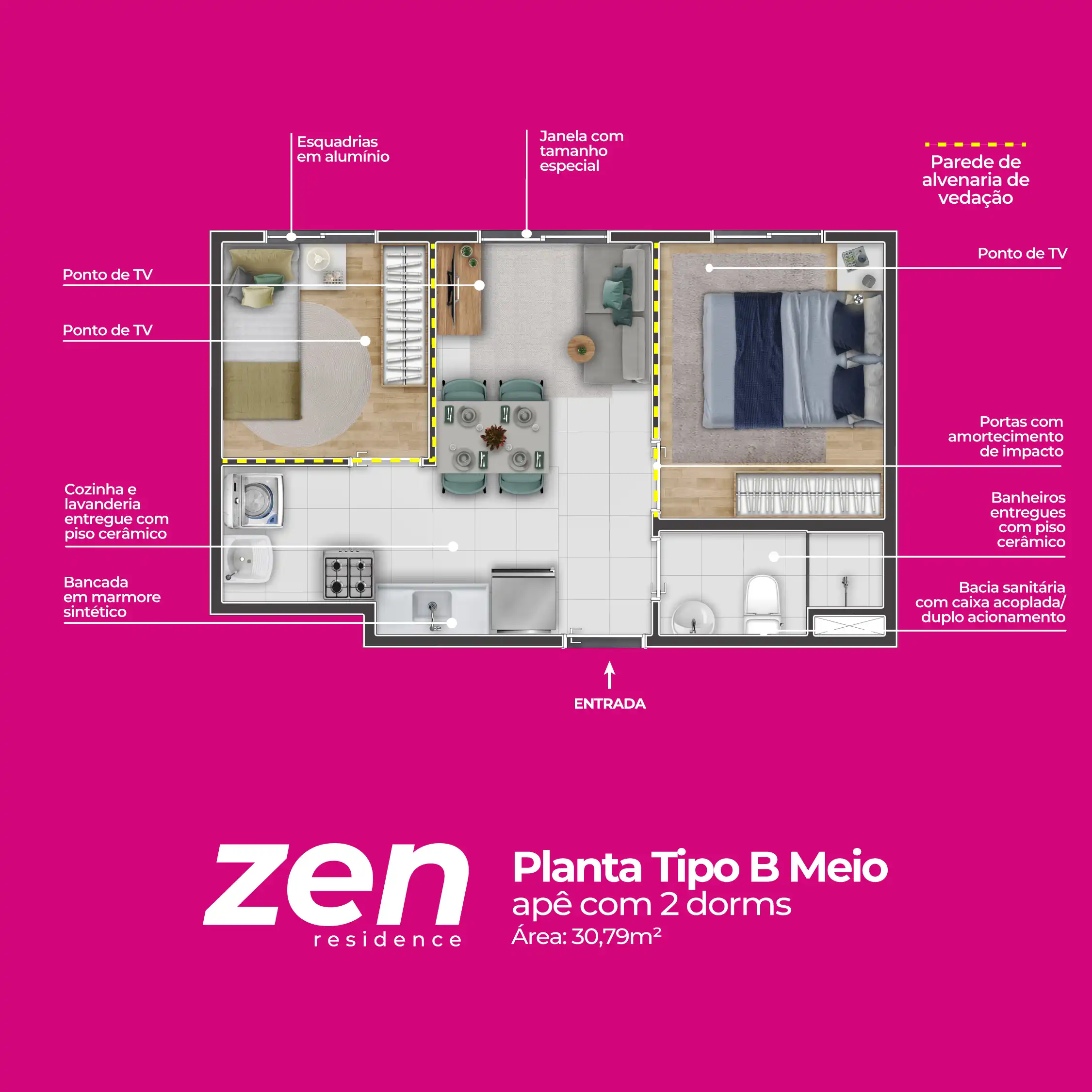 Apartamento à venda com 30m², 2 quartos sem vaga - 17