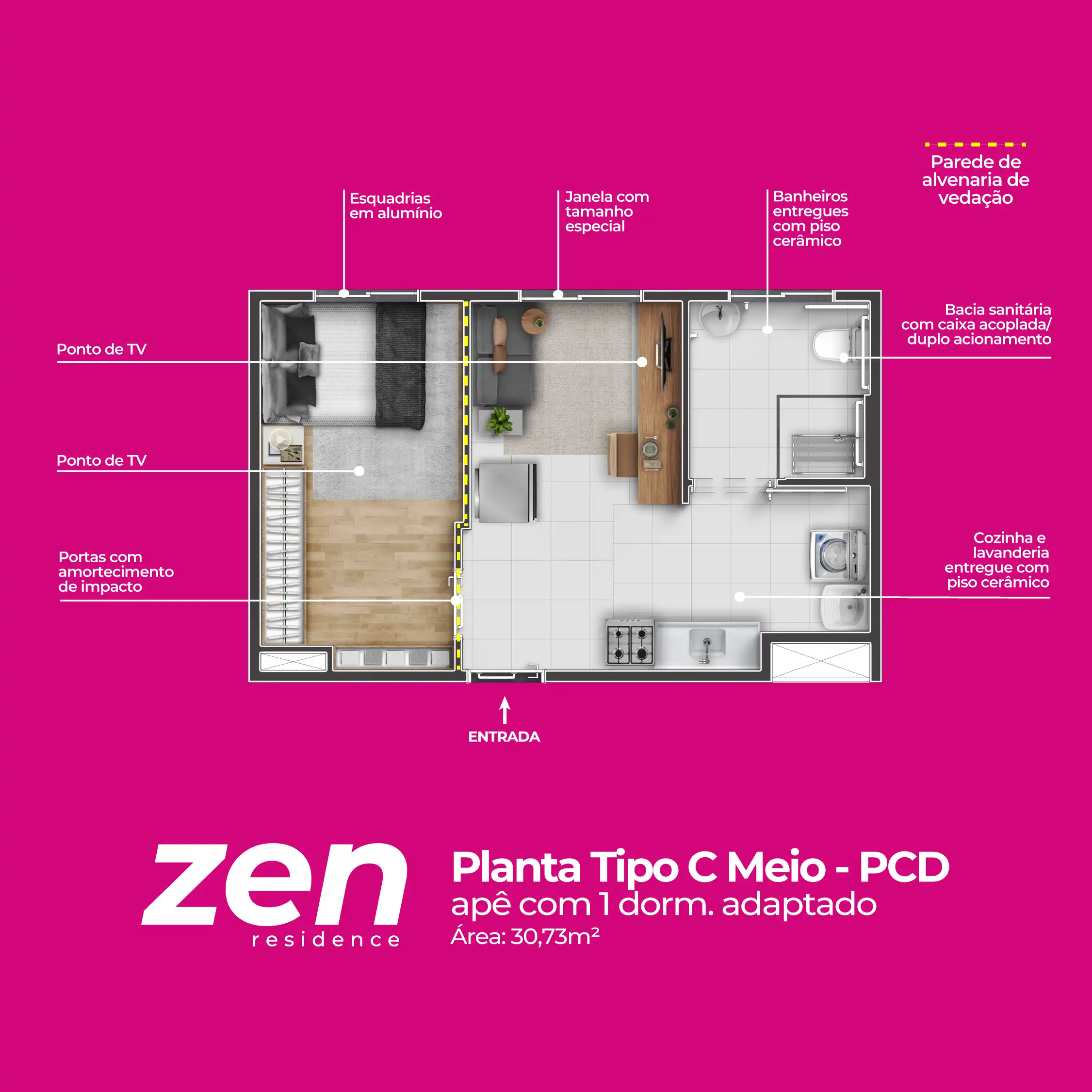 Apartamento à venda com 30m², 2 quartos sem vaga - 18