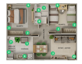 Apartamento à venda com 40m², 2 quartos com vaga - 10