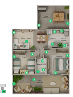 Apartamento à venda com 40m², 2 quartos com vaga - 10