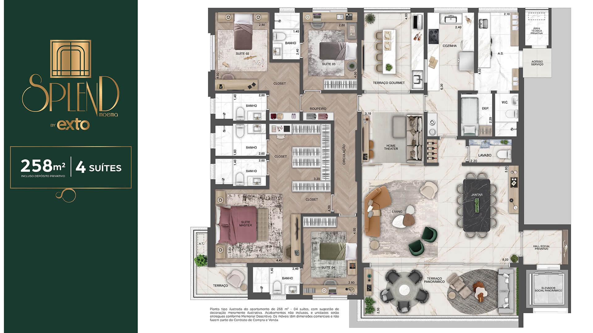 Apartamento à venda com 258m², 4 quartos com vaga - 22
