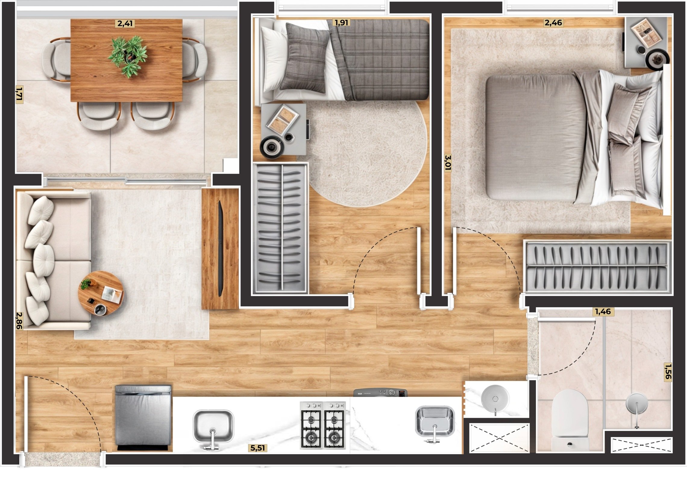 Apartamento à venda com 35m², 2 quartos com vaga - 24