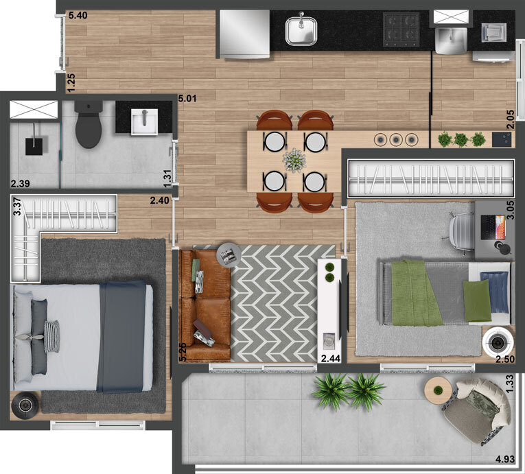 Apartamento à venda com 51m², 2 quartos com vaga - 21