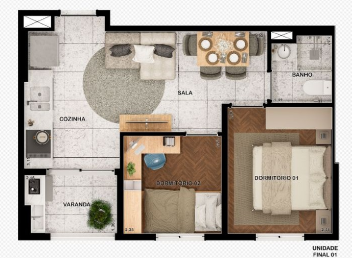 Apartamento à venda com 35m², 2 quartos sem vaga - 16