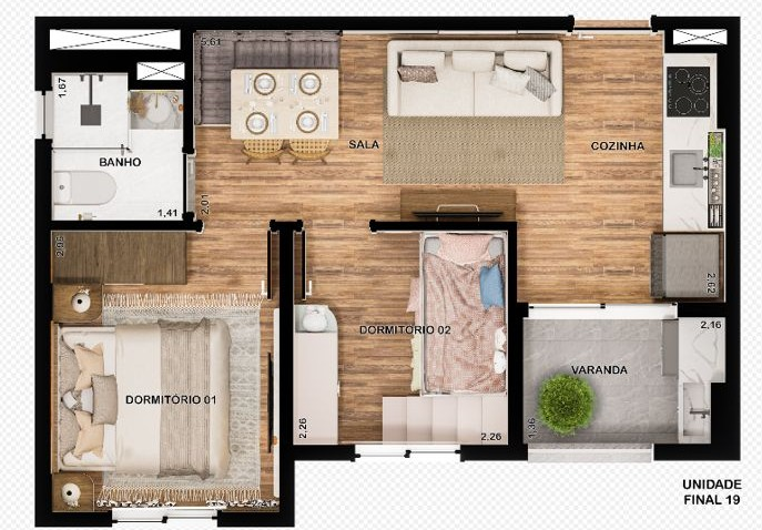 Apartamento à venda com 35m², 2 quartos com vaga - 16
