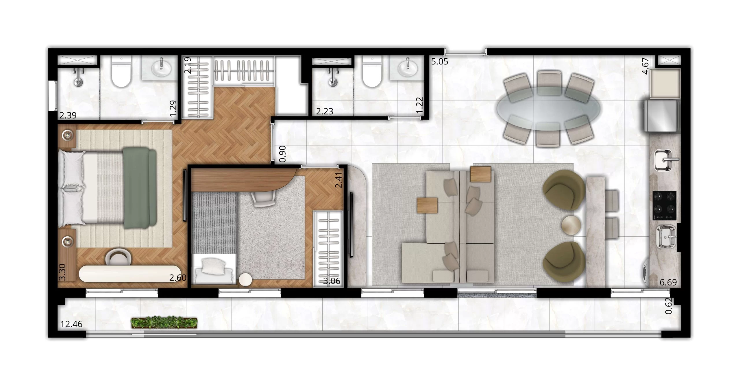 Apartamento à venda com 73m², 3 quartos com vaga - 24