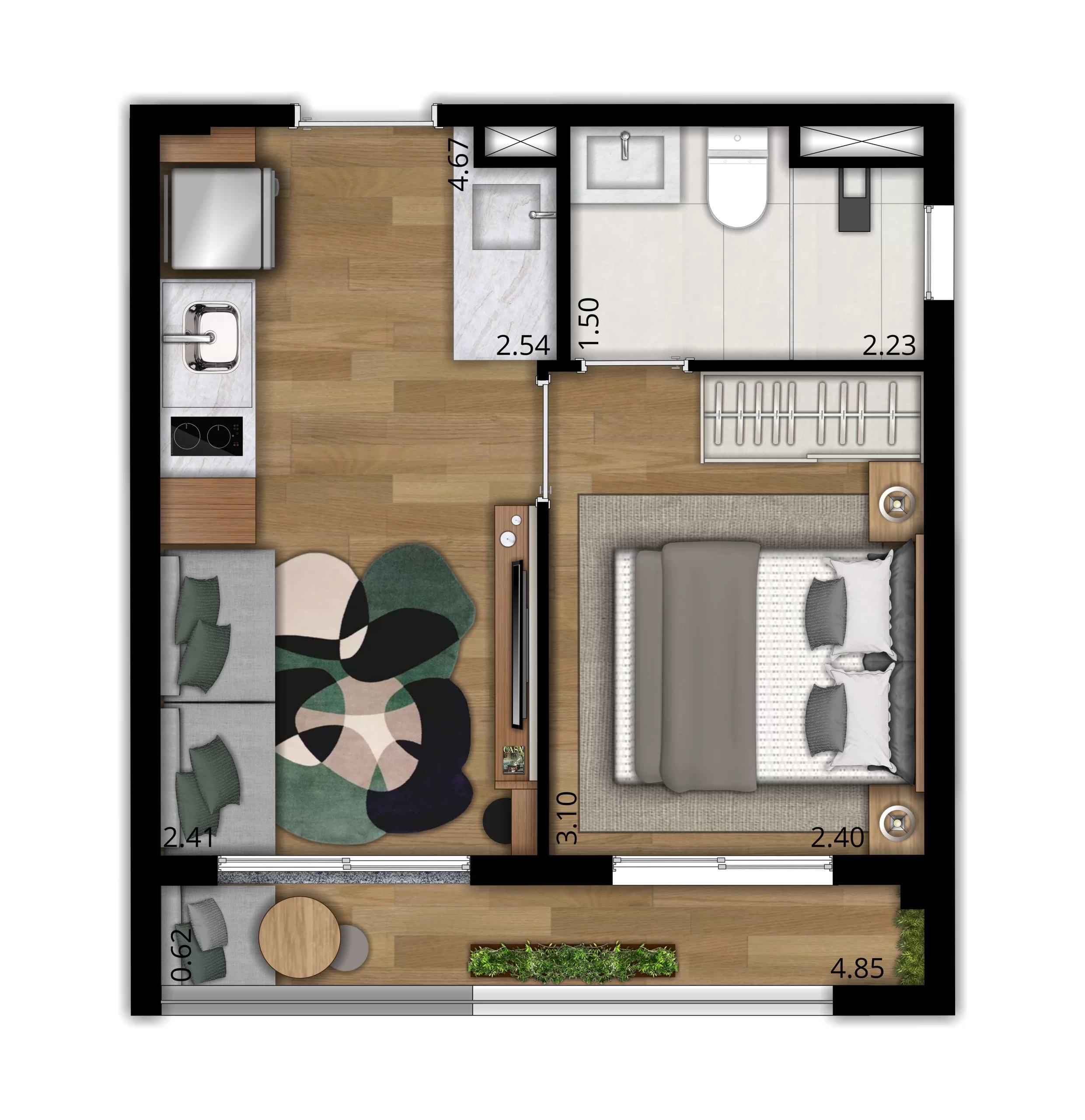 Apartamento à venda com 29m², 1 quarto sem vaga - 23