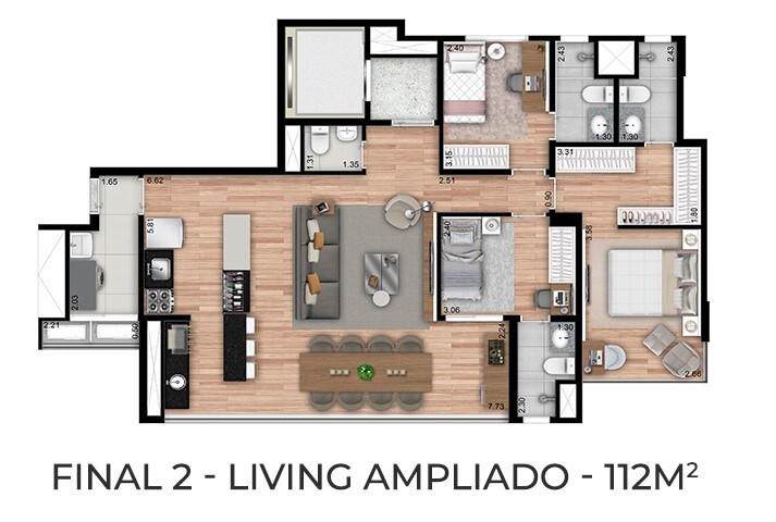 Apartamento à venda com 112m², 3 quartos com vaga - 17