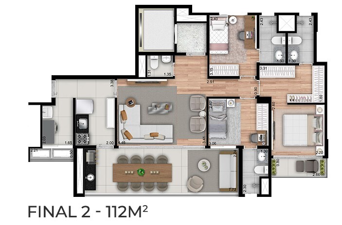 Apartamento à venda com 112m², 3 quartos com vaga - 16