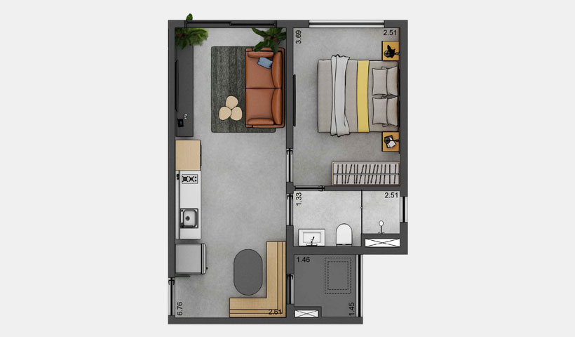 Apartamento à venda com 36m², 1 quarto sem vaga - 17
