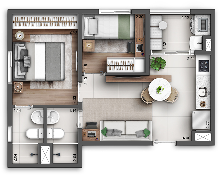 Apartamento à venda com 38m², 2 quartos com vaga - 30