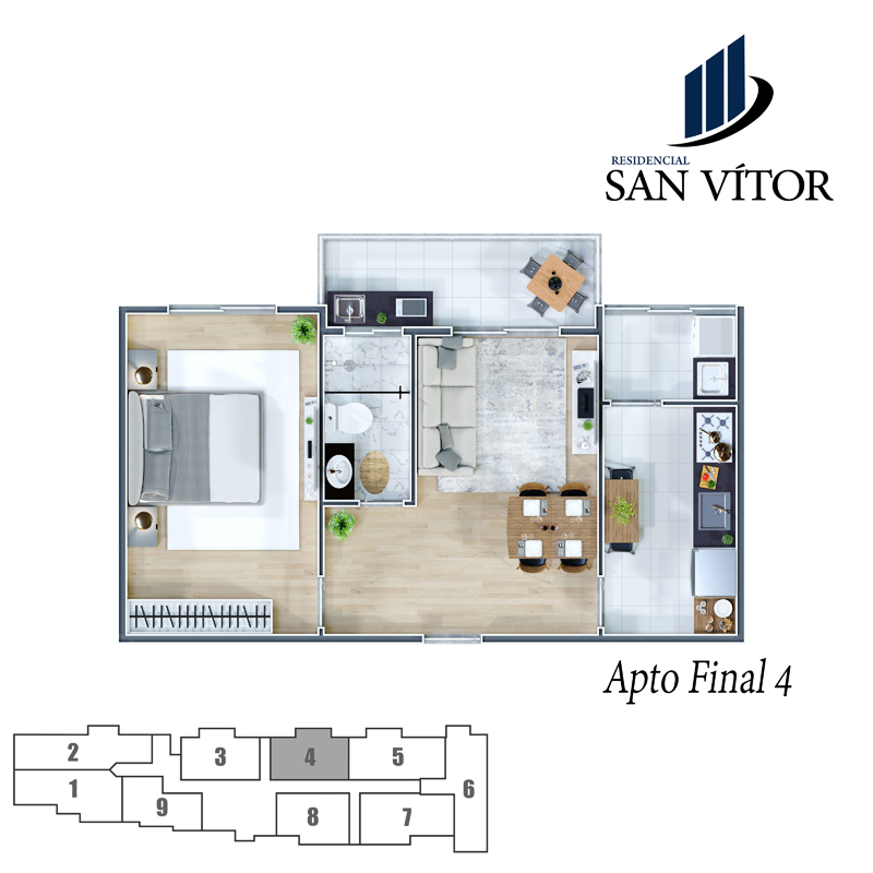 Apartamento à venda com 46m², 1 quarto com vaga - 12