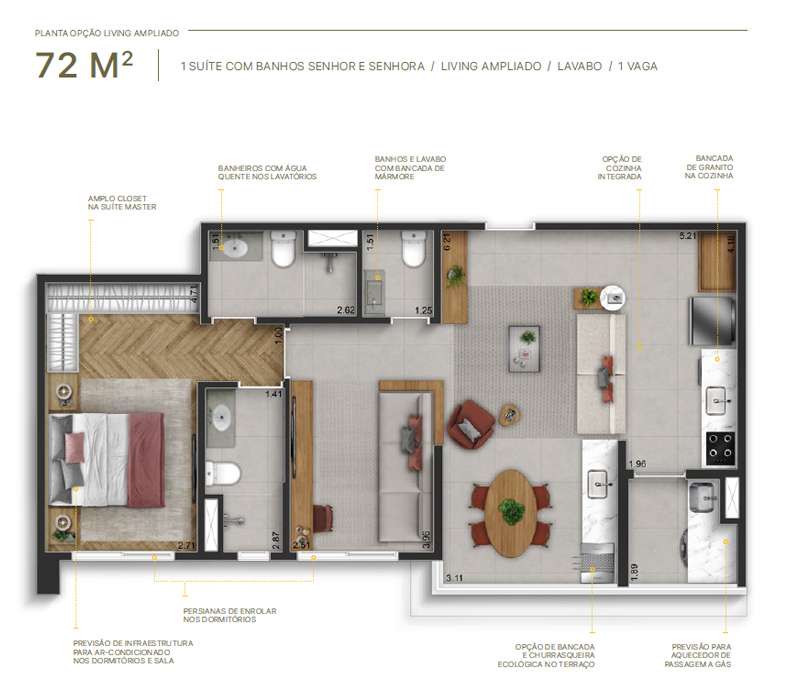 Apartamento à venda com 72m², 2 quartos com vaga - 25