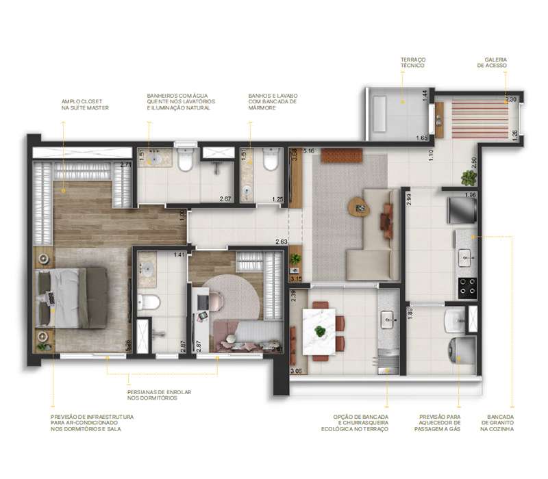Apartamento à venda com 80m², 2 quartos com vaga - 24