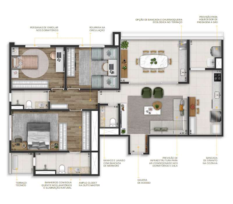 Apartamento à venda com 122m², 3 quartos com vaga - 24