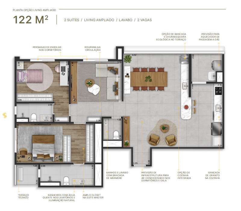 Apartamento à venda com 122m², 3 quartos com vaga - 25