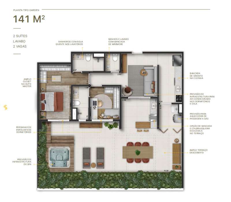 Apartamento à venda com 141m², 2 quartos com vaga - 24