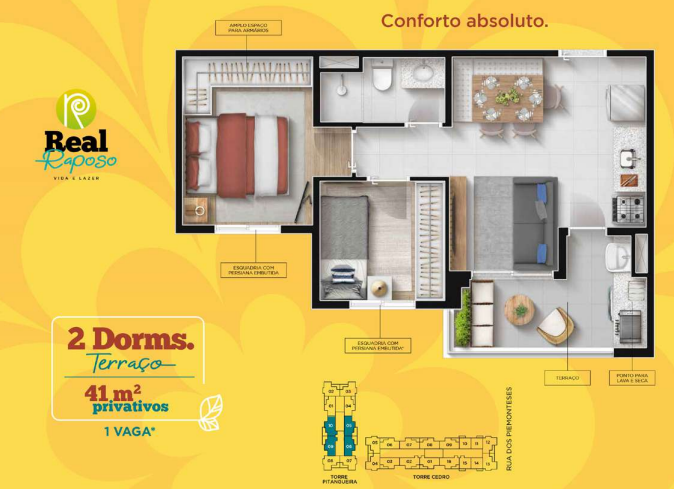Apartamento à venda com 41m², 2 quartos com vaga - 19
