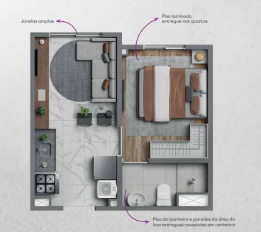 Apartamento à venda com 24m², 1 quarto sem vaga - 22