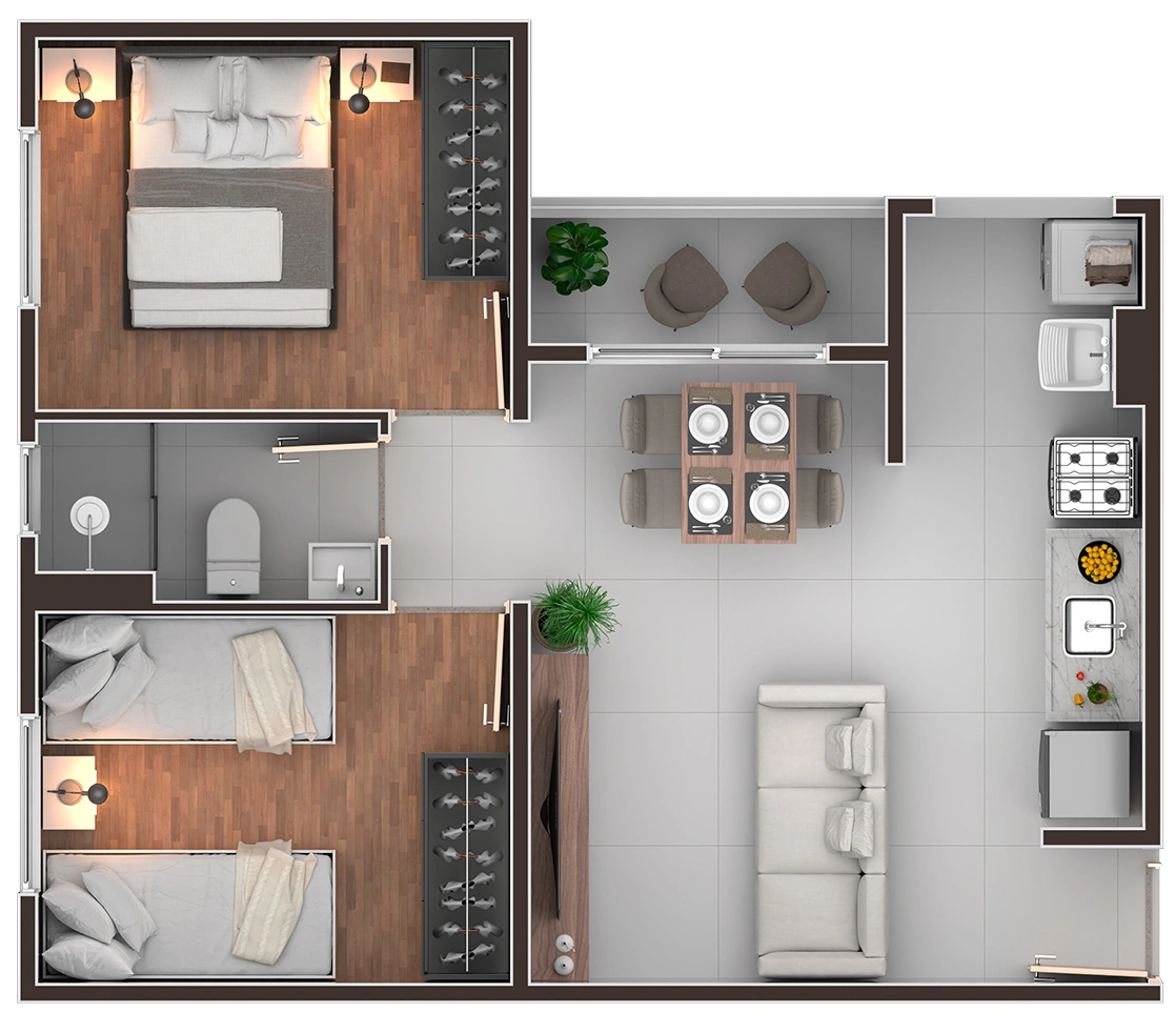 Apartamento à venda com 46m², 2 quartos com vaga - 15