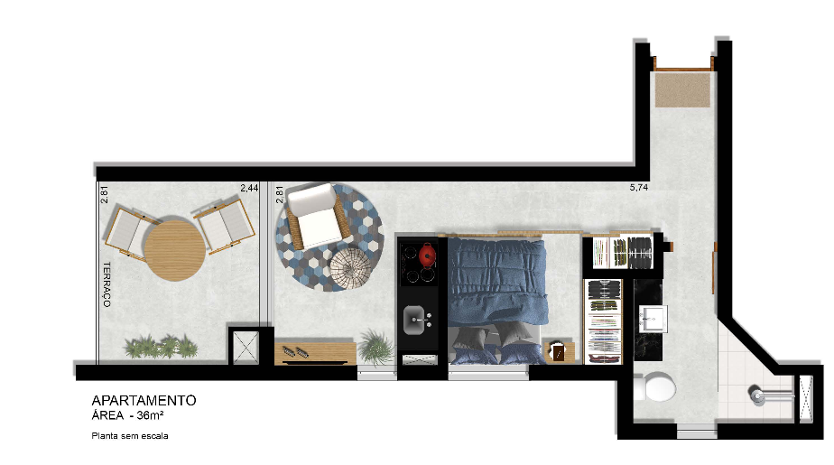 Studio à venda com 36m², 0 quartos sem vaga - 6