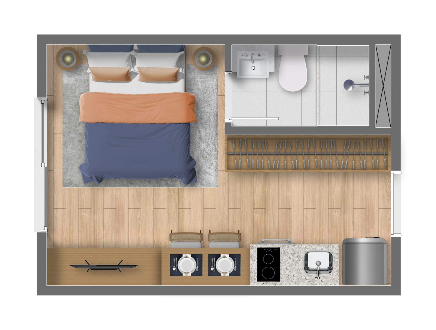 Studio à venda com 17m², 0 quartos sem vaga - 17