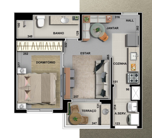 Apartamento à venda com 41m², 1 quarto com vaga - 18