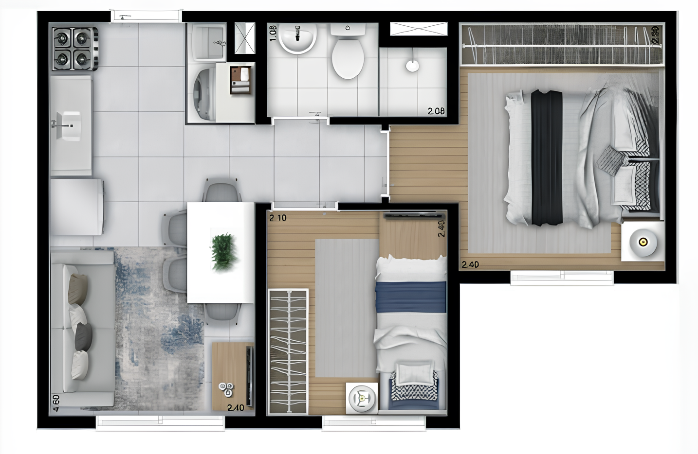 Apartamento à venda com 32m², 2 quartos com vaga - 14