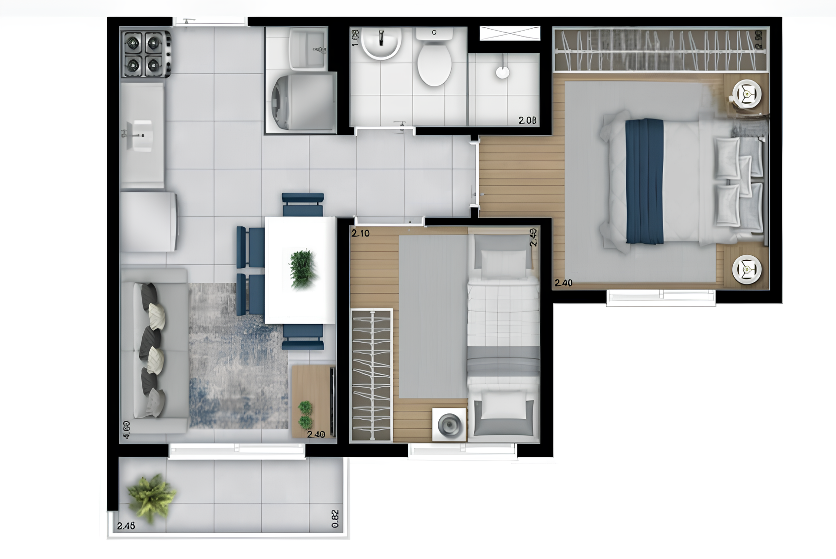 Apartamento à venda com 34m², 2 quartos sem vaga - 14
