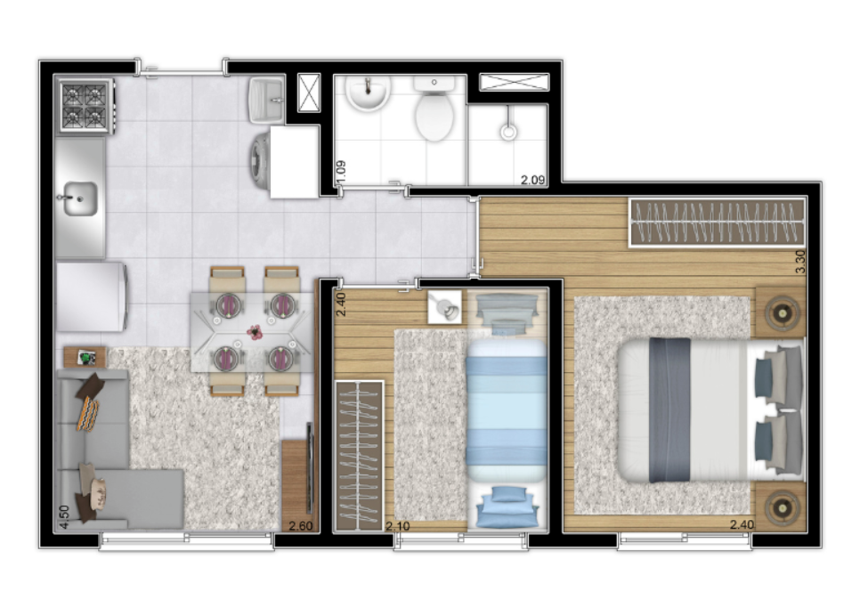Apartamento à venda com 32m², 2 quartos sem vaga - 19